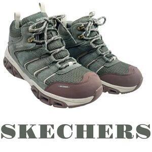 Skechers Women's Glide-Step Atlan Goodyear Hiking Boot Olive Green Tan Size 9